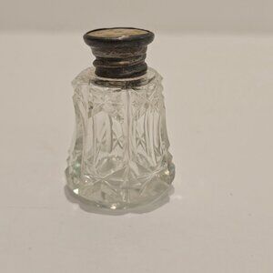 Birks - Vintage Cut Crystal Salt Shaker, Sterling Silver & MOP, Single